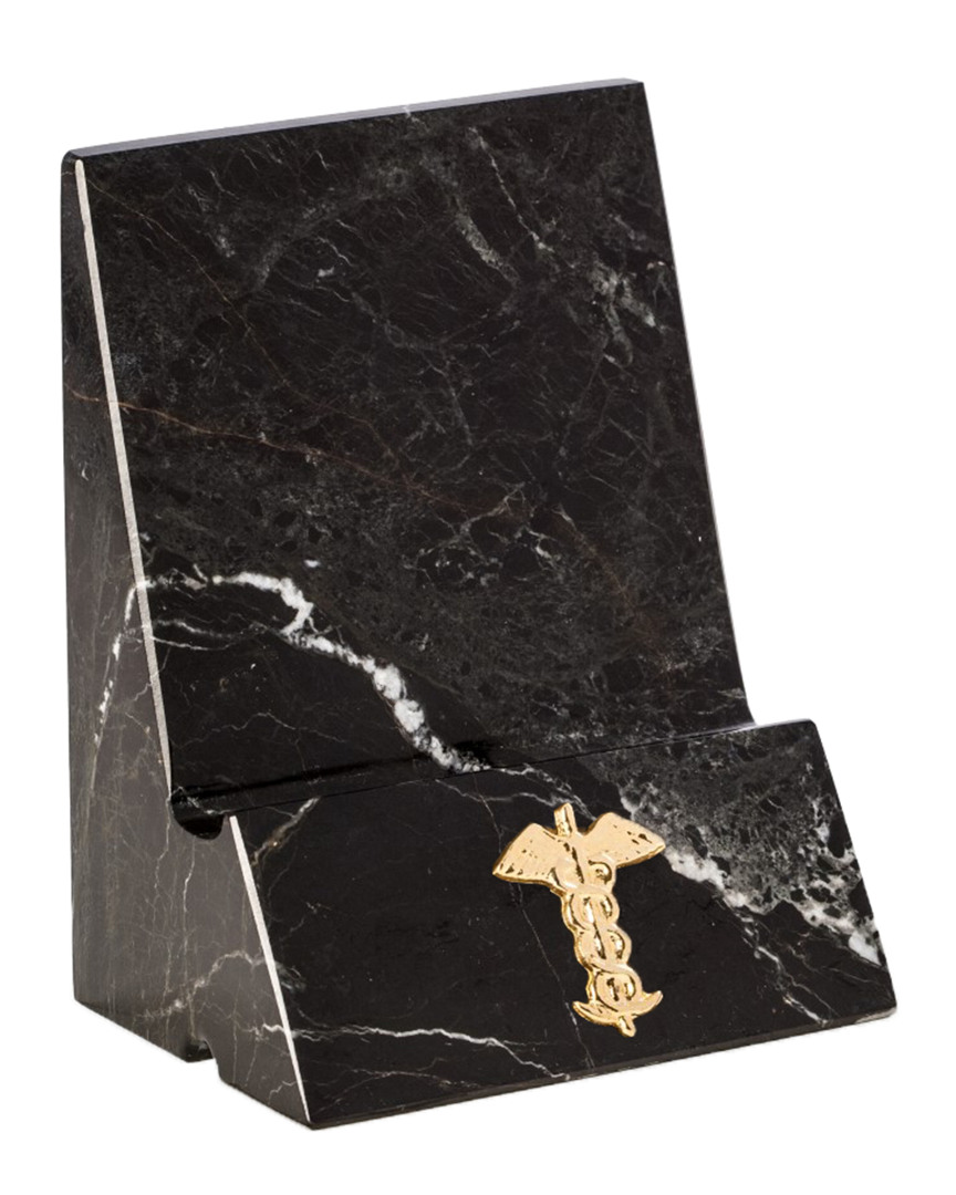 Black Zebra Marble Desktop Phone/Tablet Cradle