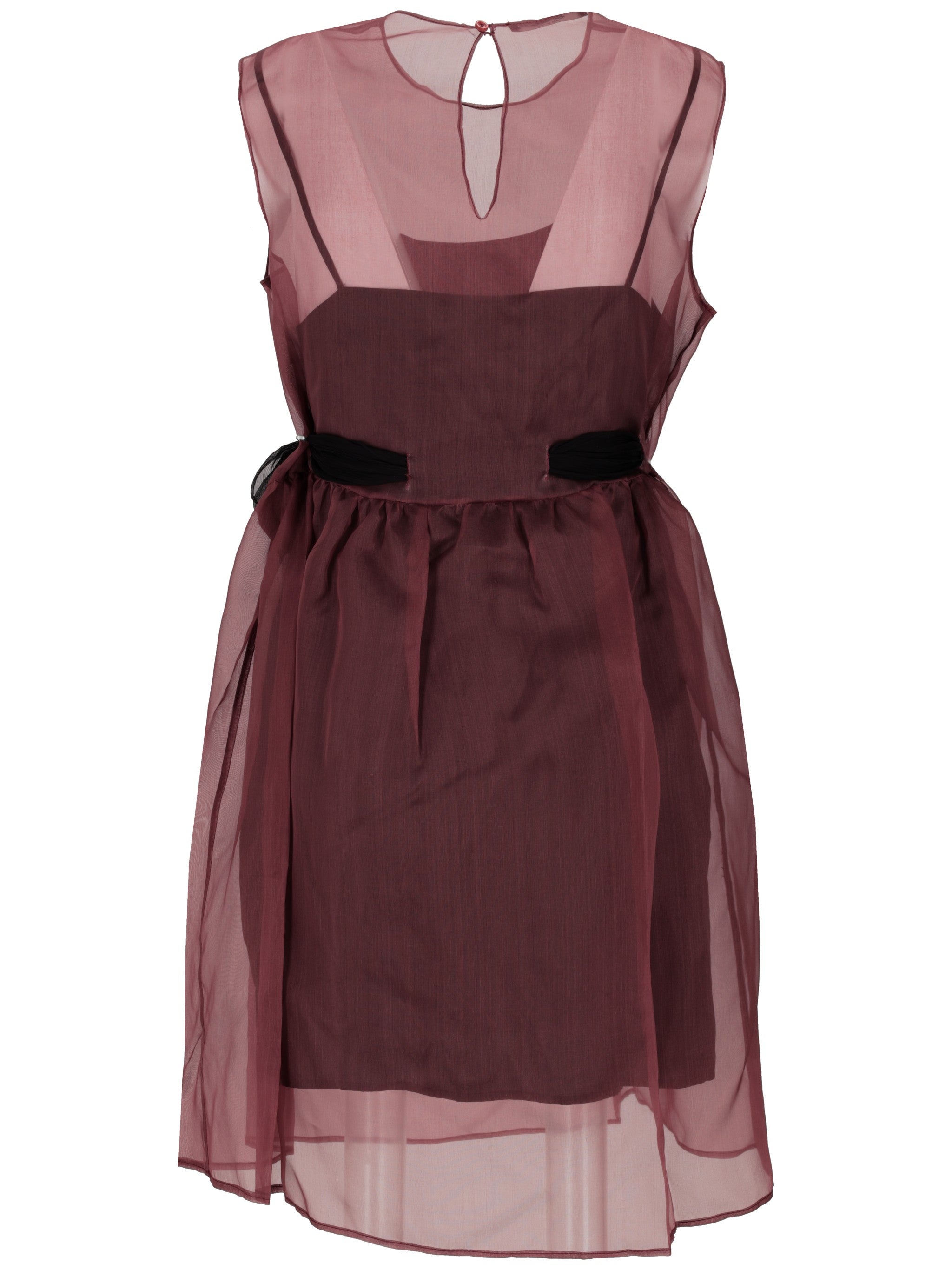La Rose La Rose Vestito Con Sottoveste Bordeaux