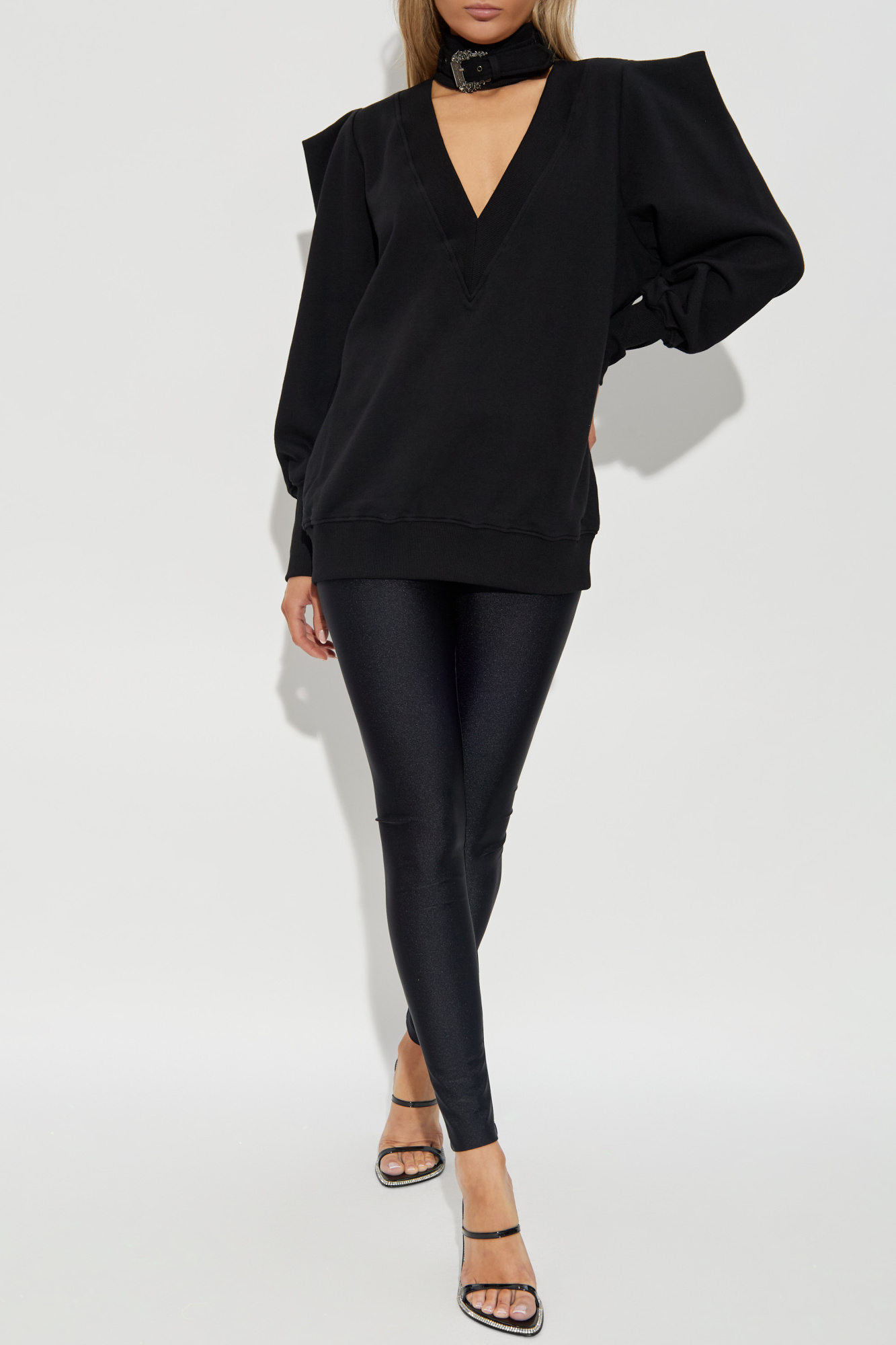 Dress With A Stand-up Collar, Women's, Black