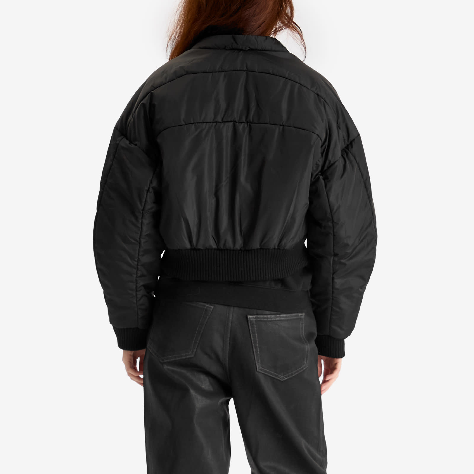 Women's Cropped Bomber Jacket in Black