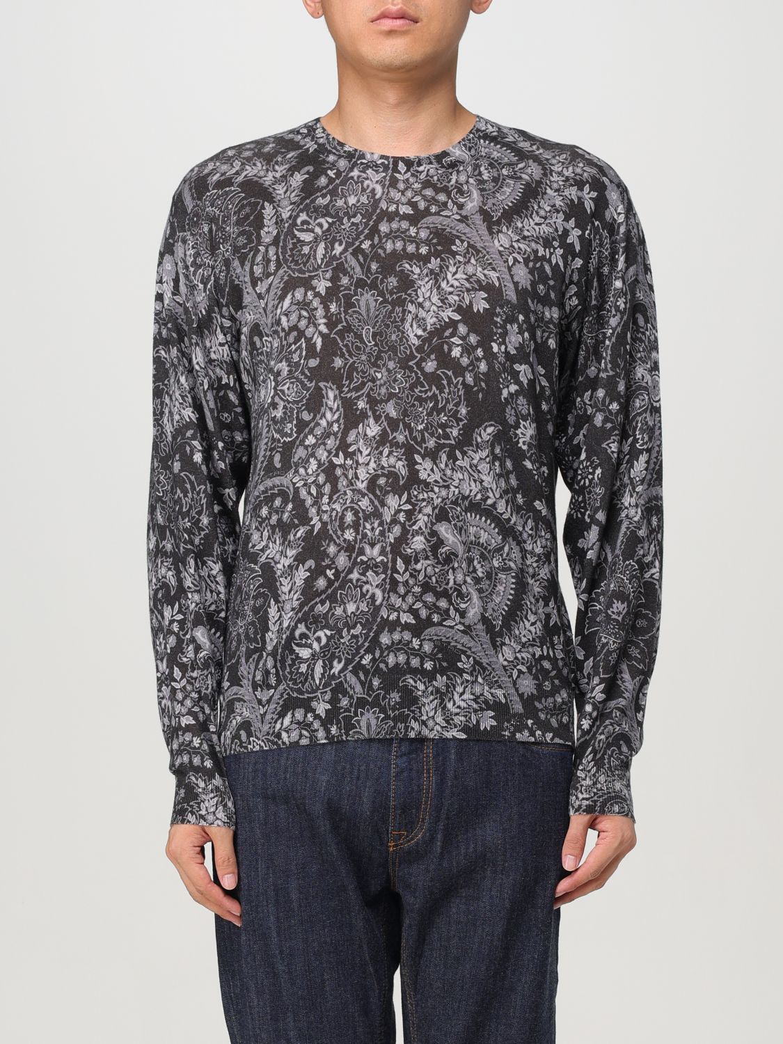 Paisley intarsia-knit jumper - Black