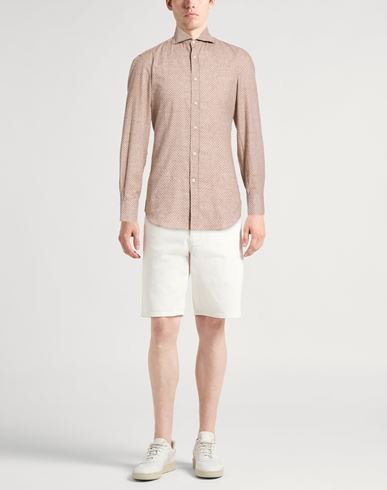 Man Shirt Light brown Size M Cotton
