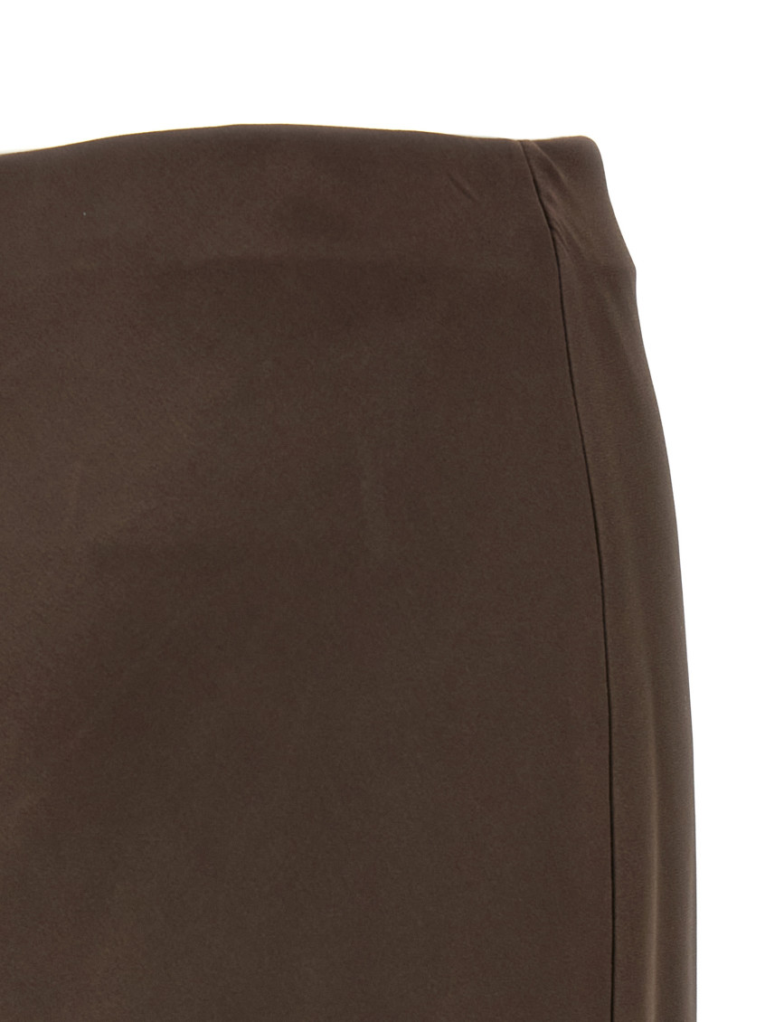 Bias-cut maxi skirt - Brown