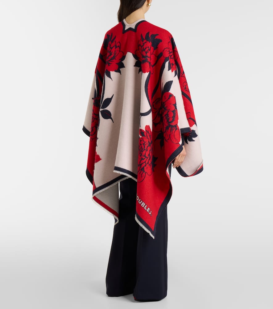 Soul floral wool and silk poncho
