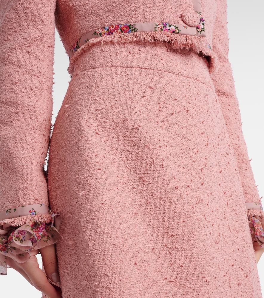 Cotton-blend midi skirt