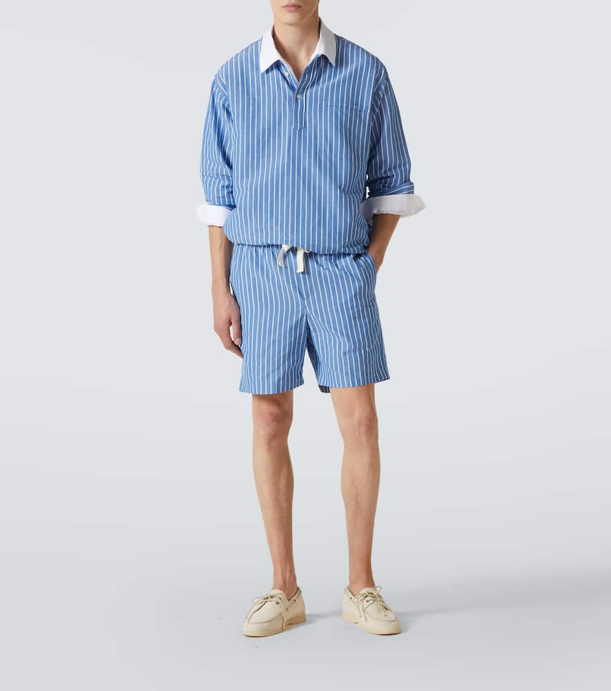 Striped linen and cotton shirt