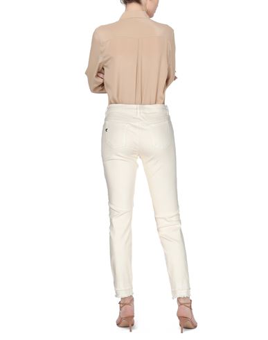 Woman Jeans Ivory Size 27 Cotton, Elastane