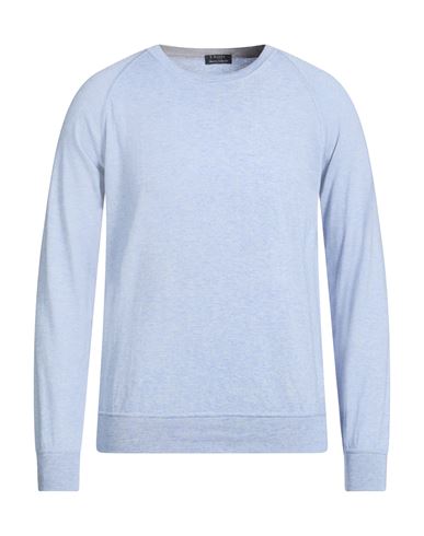Man Sweater Sky blue Size 38 Cotton, Cashmere