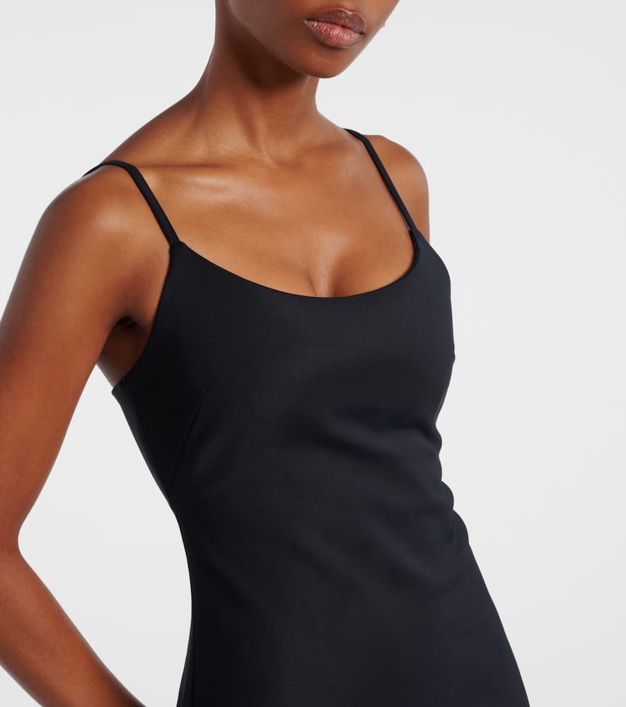 Garter cotton-blend jersey maxi dress