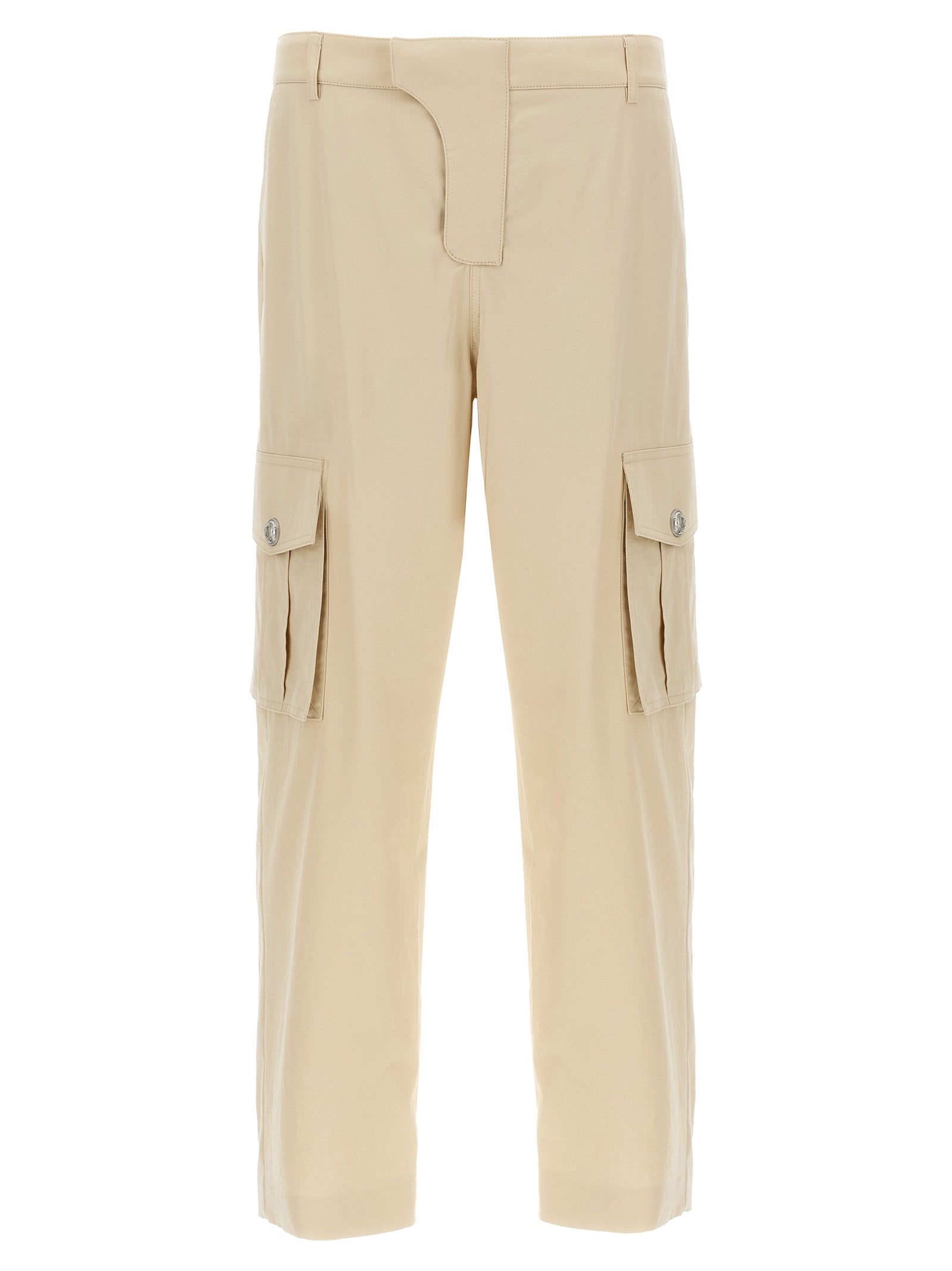 Cotton Cargo Cargo Pants — Beige