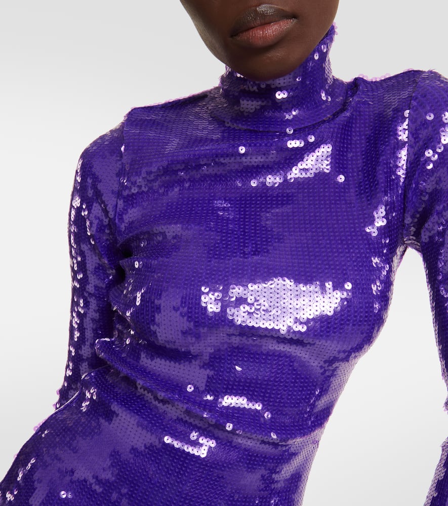Sequined turtleneck top