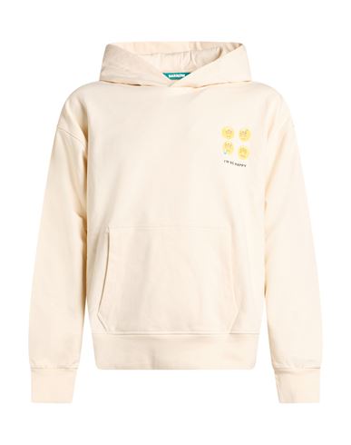 Man Sweatshirt Cream Size S Cotton
