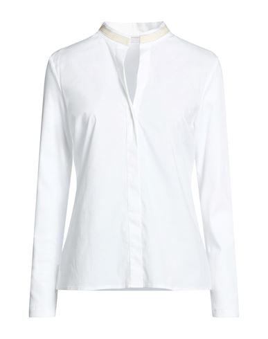 Woman Shirt White Size 6 Cotton, Elastane