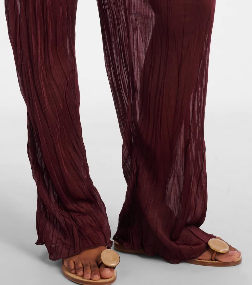 Amaya sheer wide-leg pants