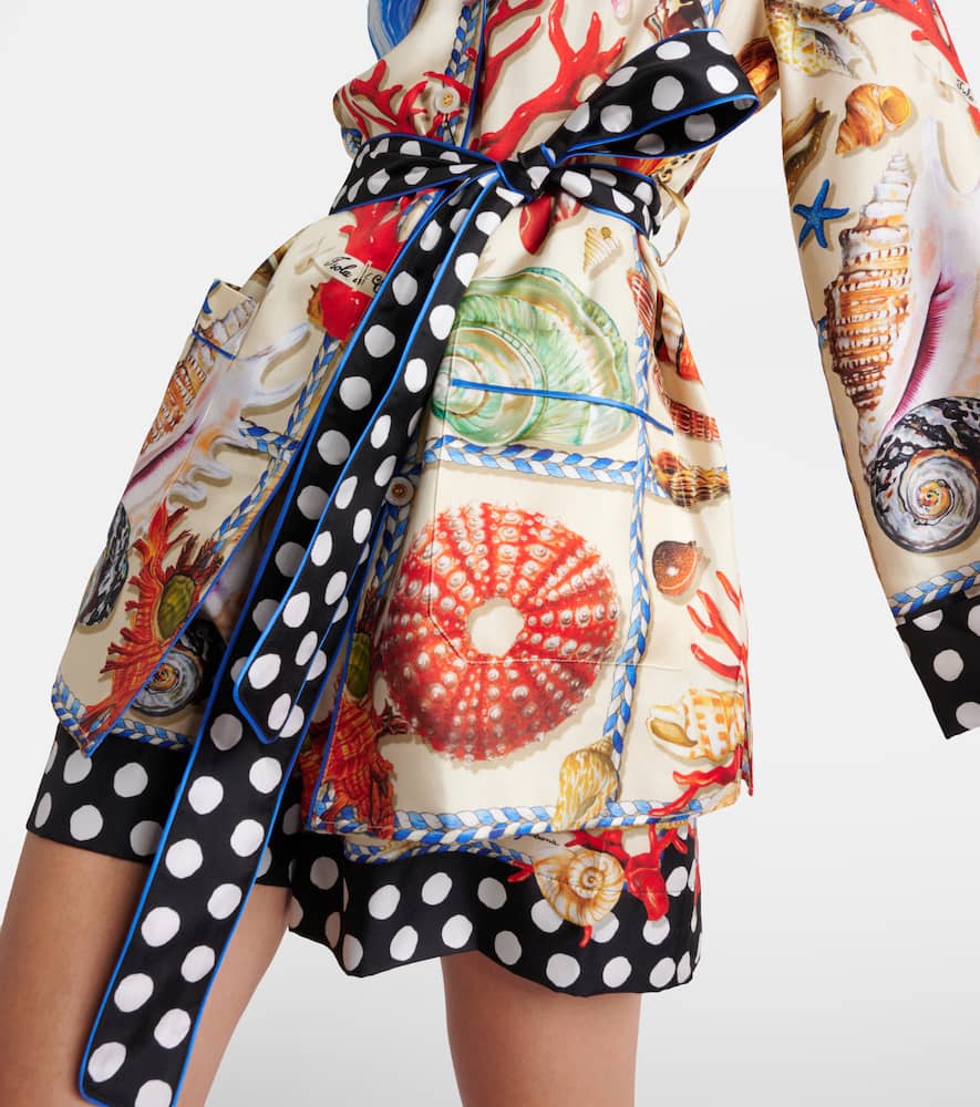 Capri printed silk satin shirt