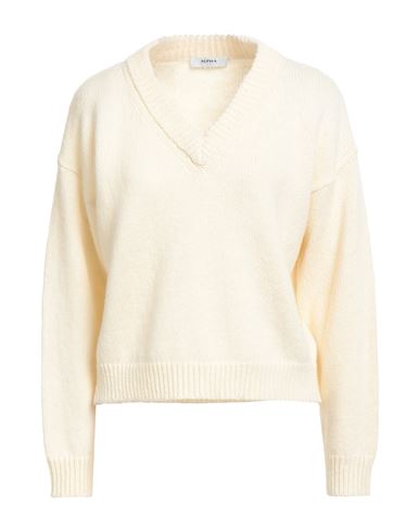Woman Sweater Cream Size 8 Merino Wool