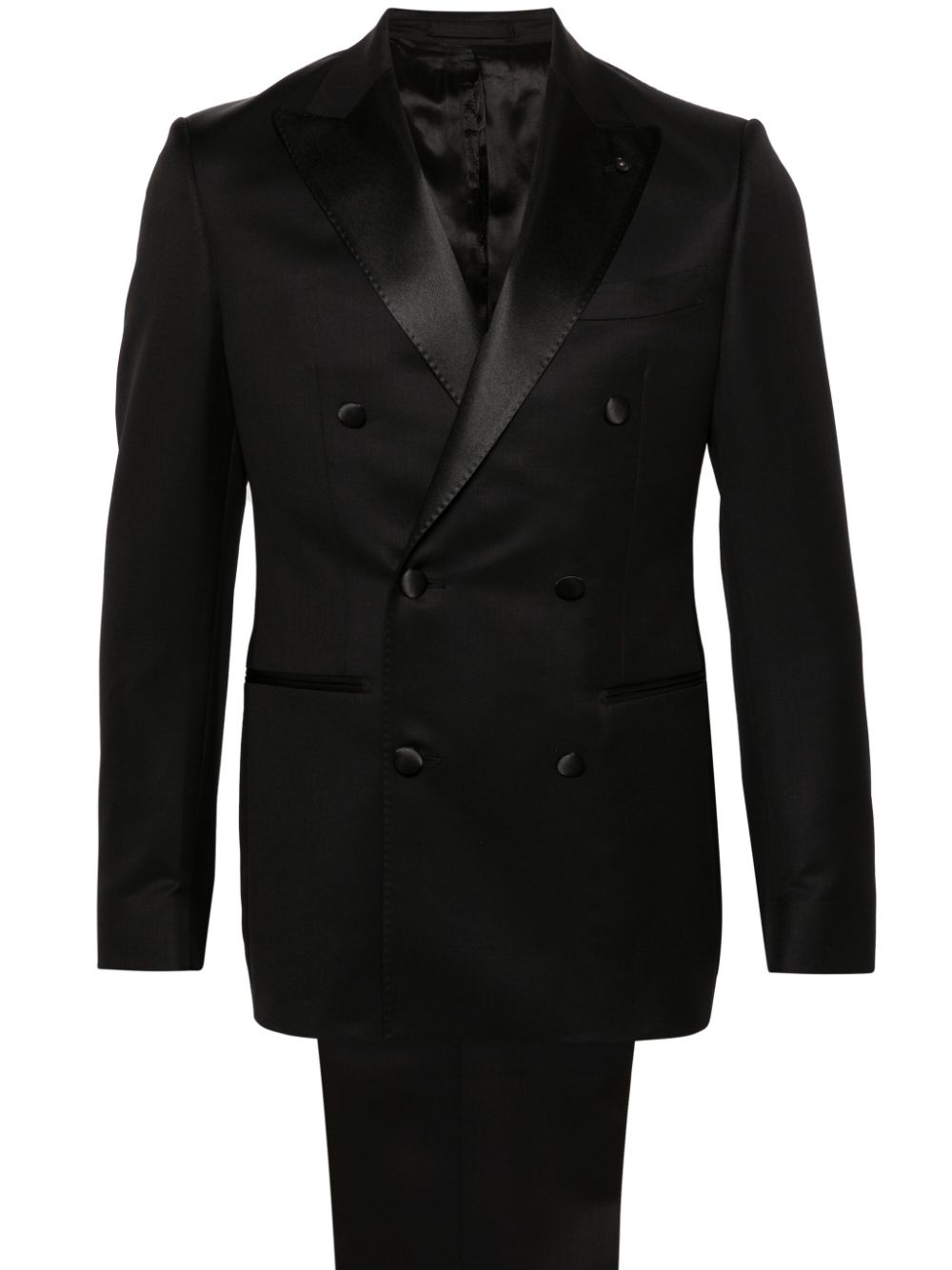 Peak-lapels double-breasted suit - Black