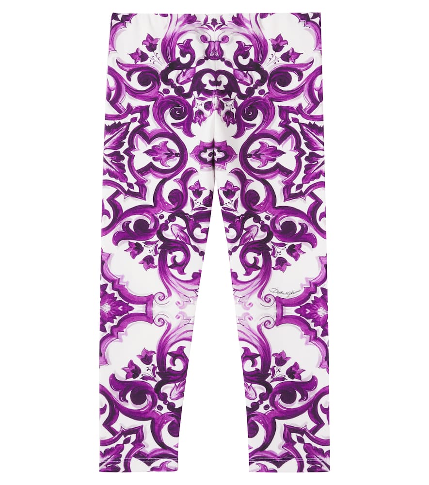 Majolica cotton-blend leggings