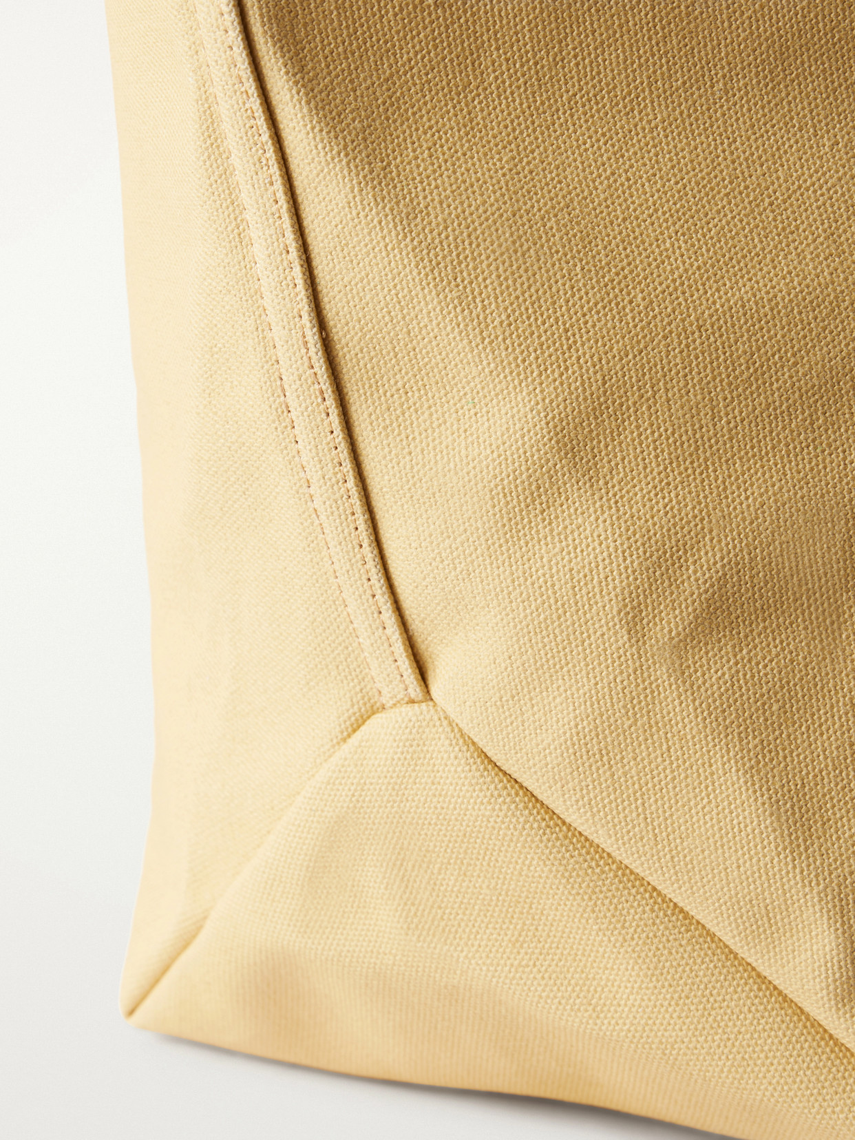 Cottage Leather-trimmed Canvas Tote - Beige