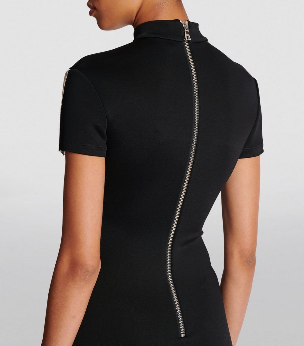 Fringe-Trim Mini Dress