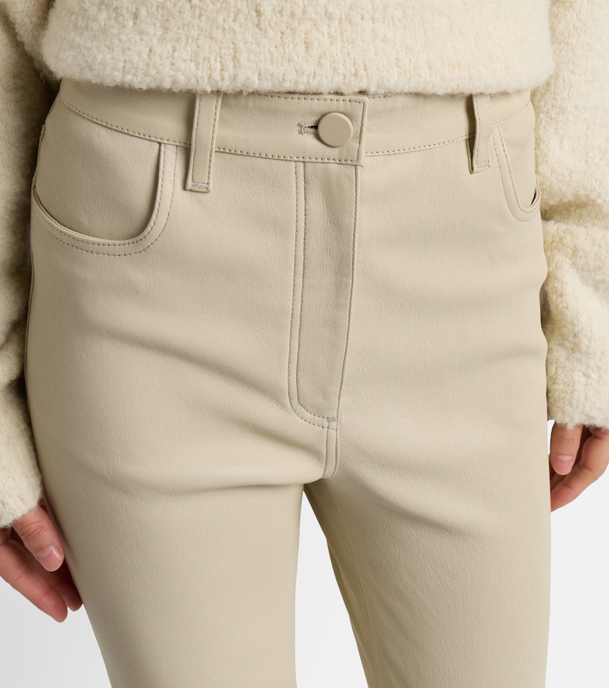 Leather bootcut pants