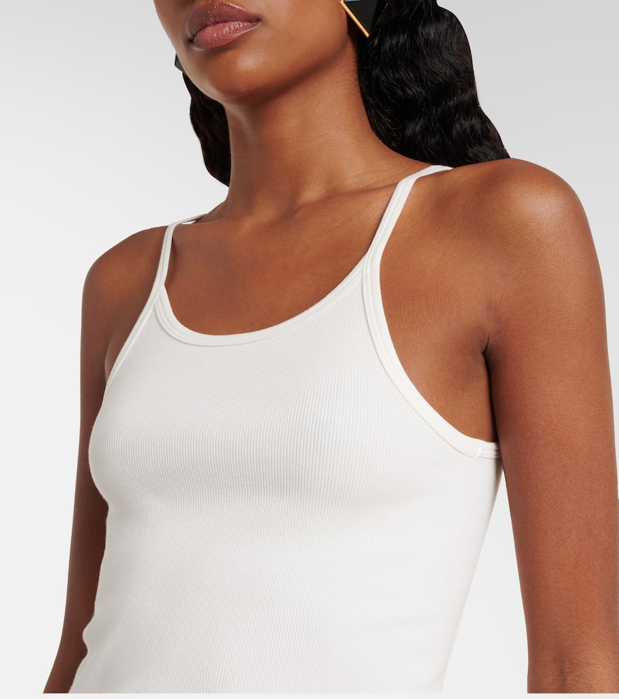 Ribbed-knit cotton tank top