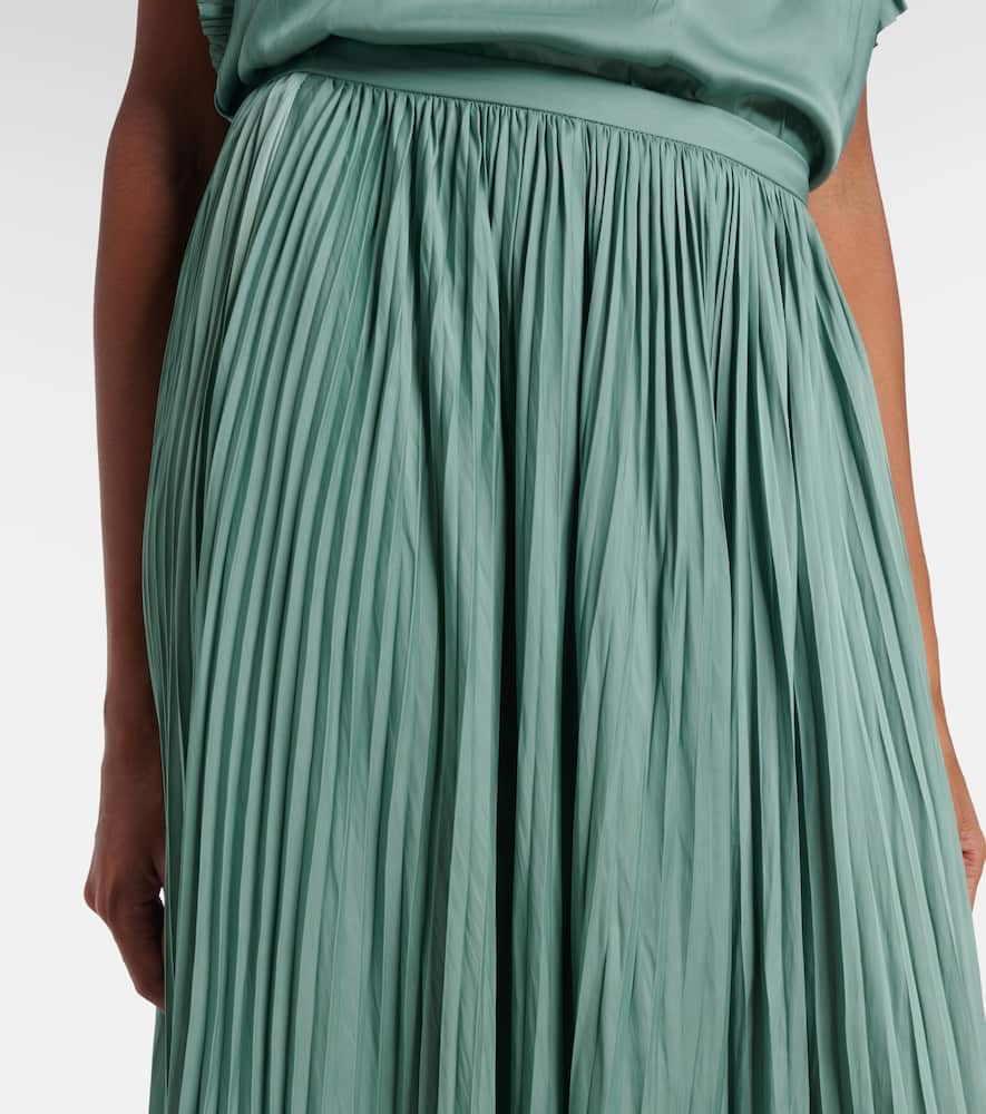 Lulu satin plissé maxi skirt