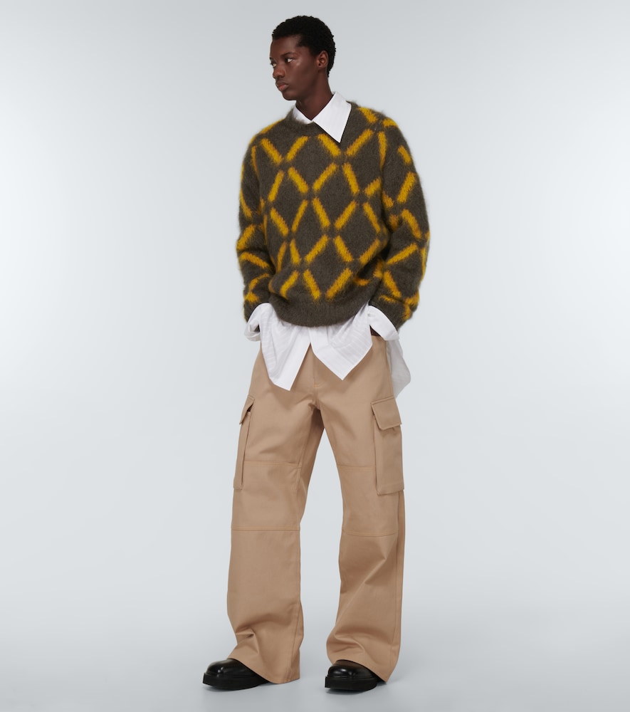 Intarsia mohair-blend sweater