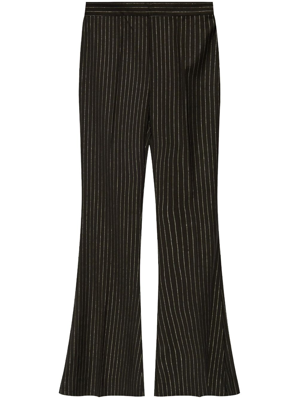 Pinstriped flared trousers - Black