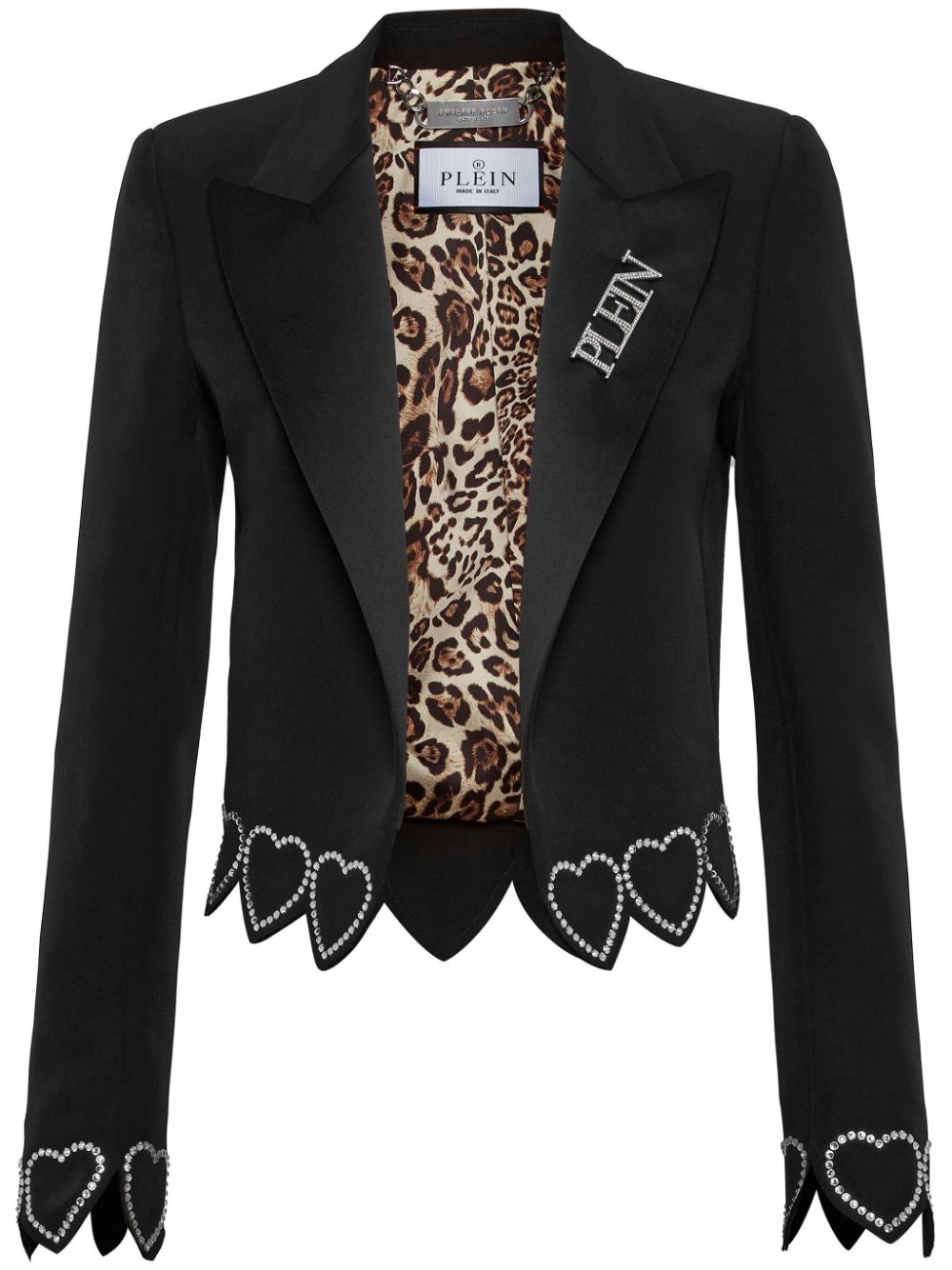 Heart-embellished blazer - Black