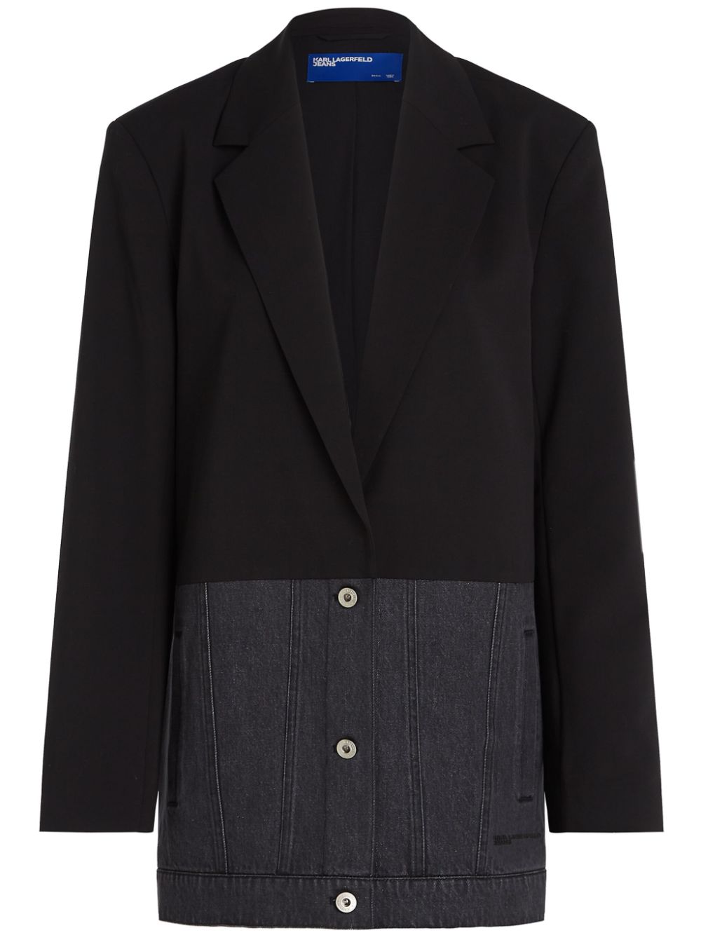 Mixed-material blazer - Black