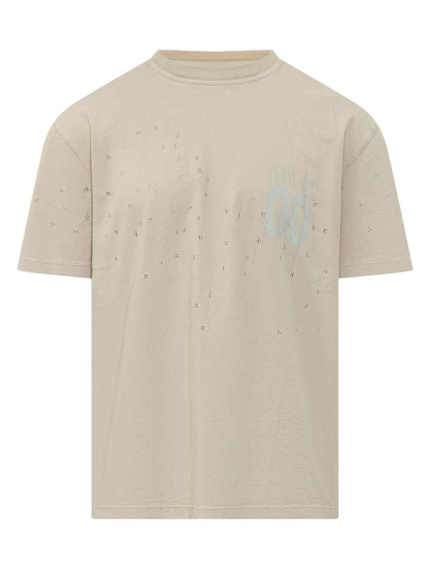 Beige Single Pack Graphic Crew Neck T-Shirt