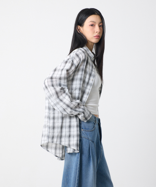 Planet Check Shirt White