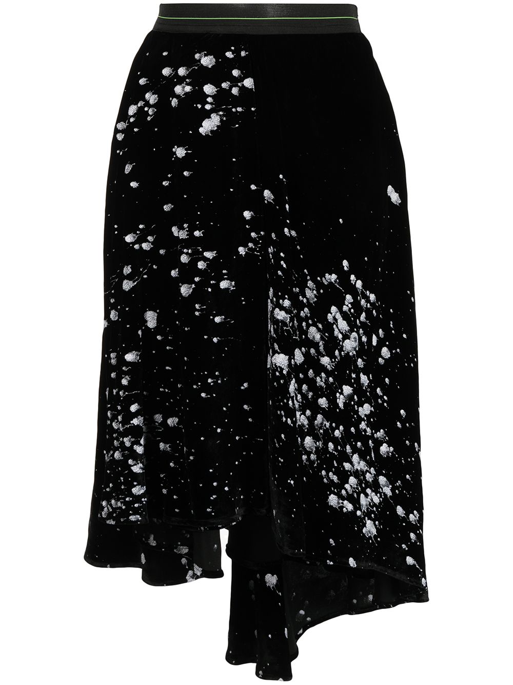 Spray-paint velour skirt - Black