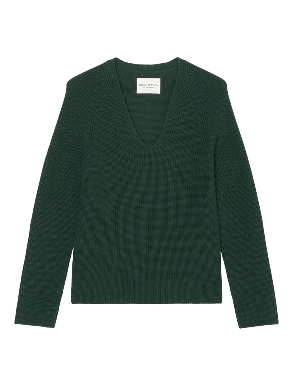 Ribbed V-neck sweater - Green