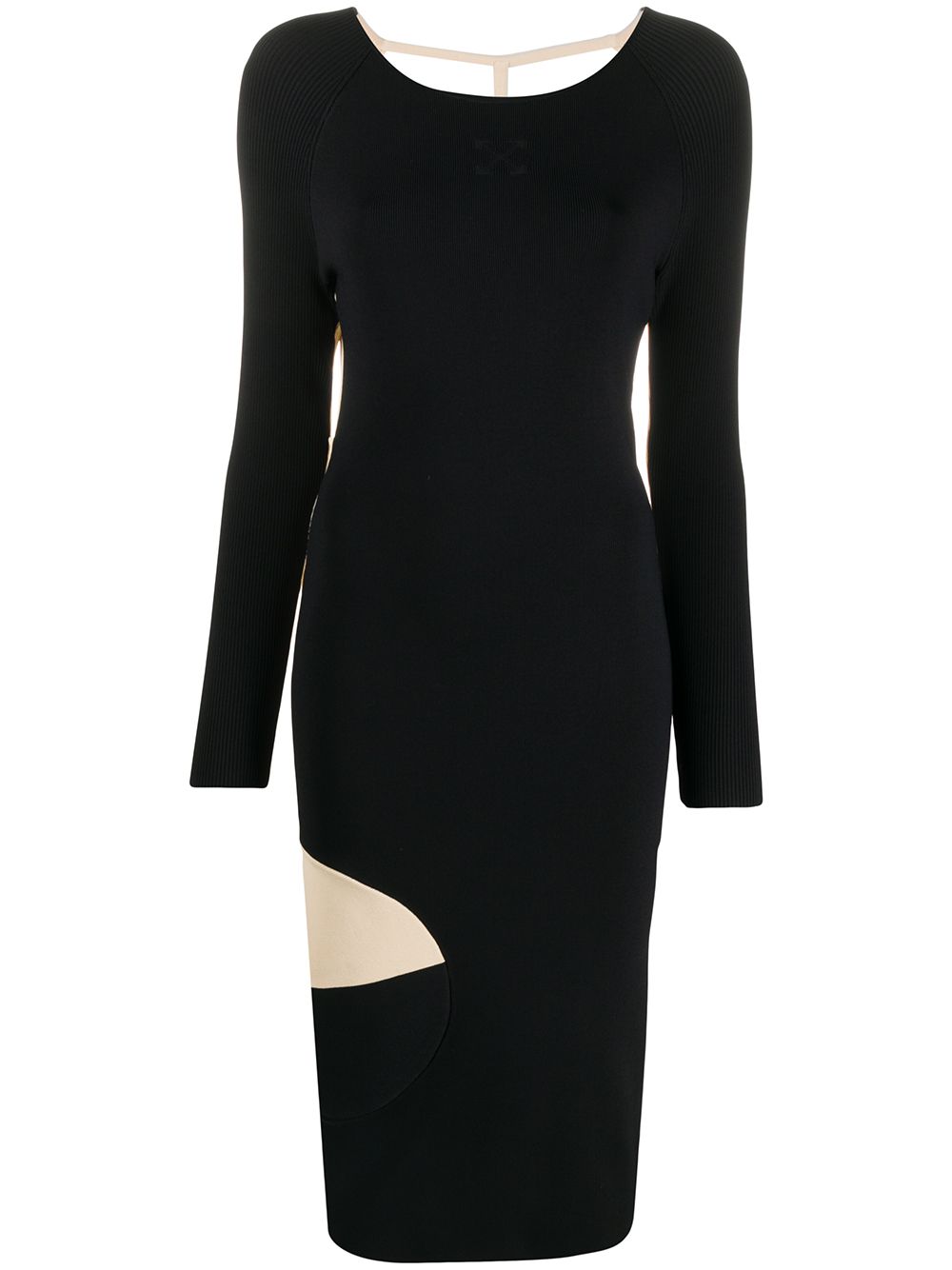 Front n' Back ribbed-knit dress - Black