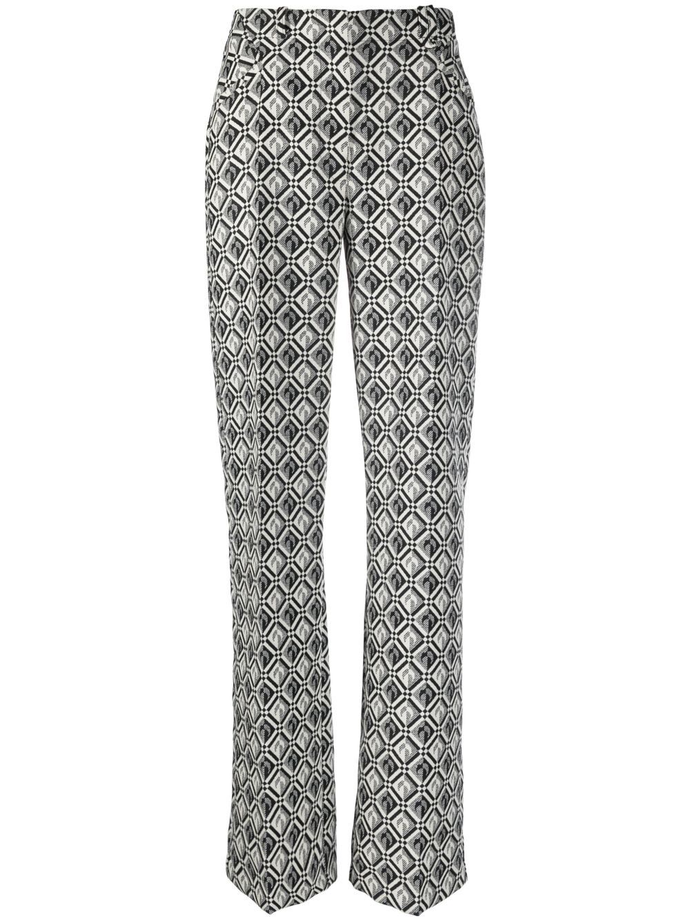 Moon Diamant-print tailored trousers - Black