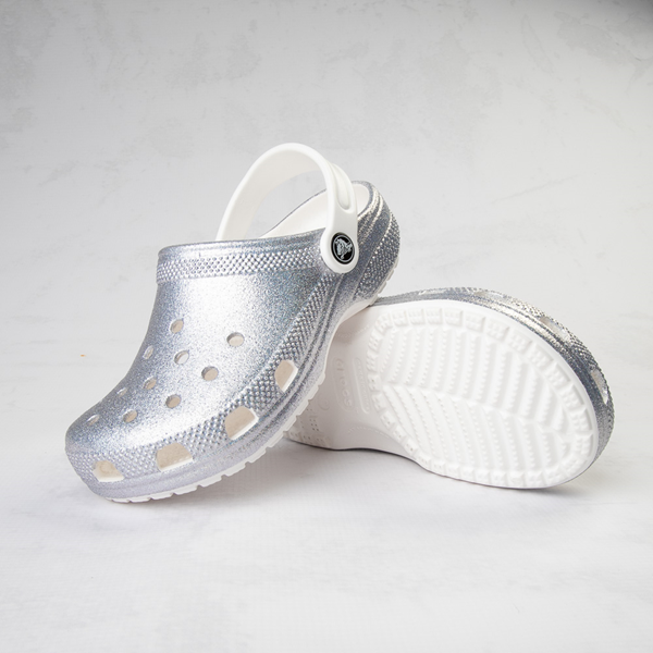 Crocs Classic Glitter Clog - Little Kid / Big Kid - White