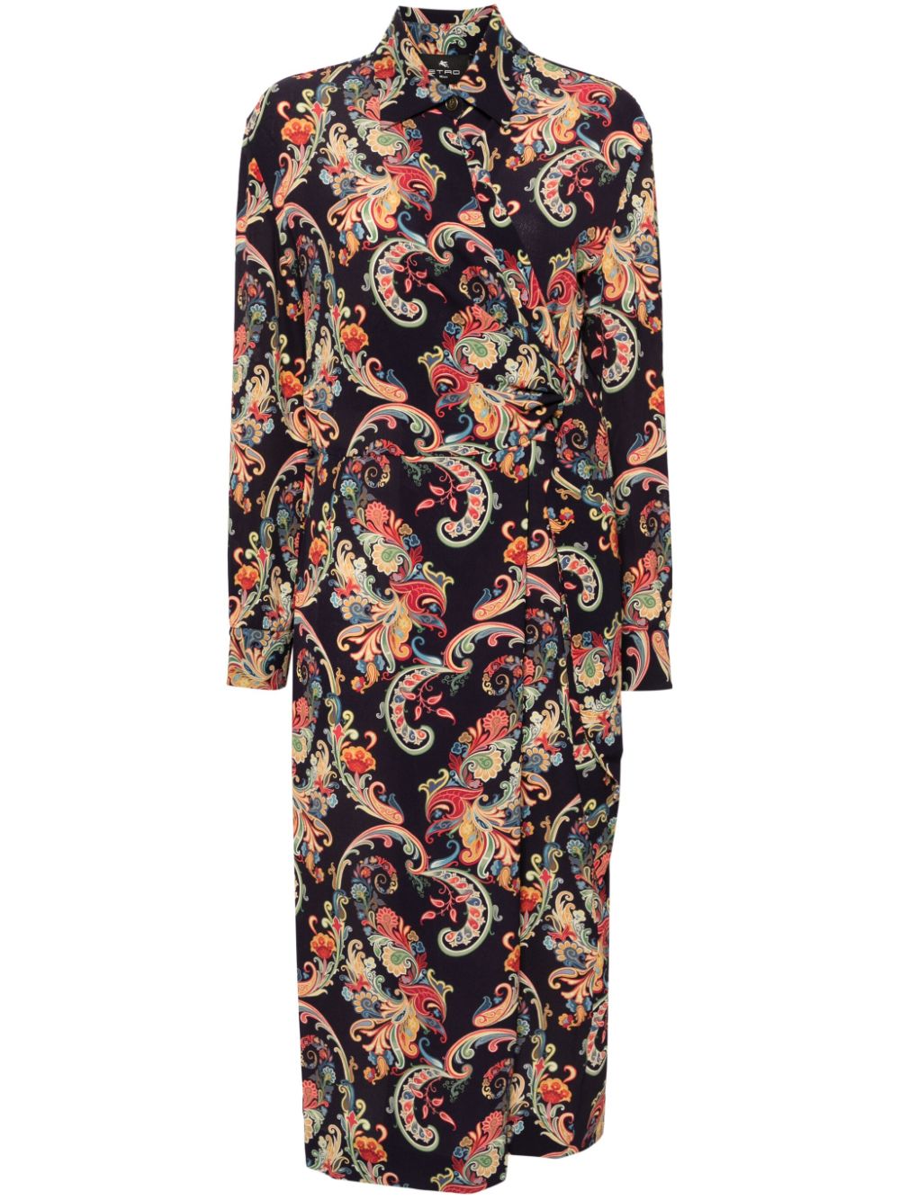 Paisley-print midi dress - Blue