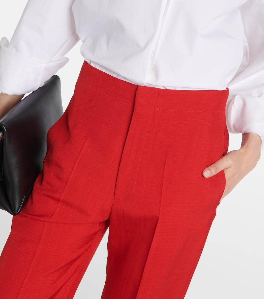 Mid-rise tapered pants