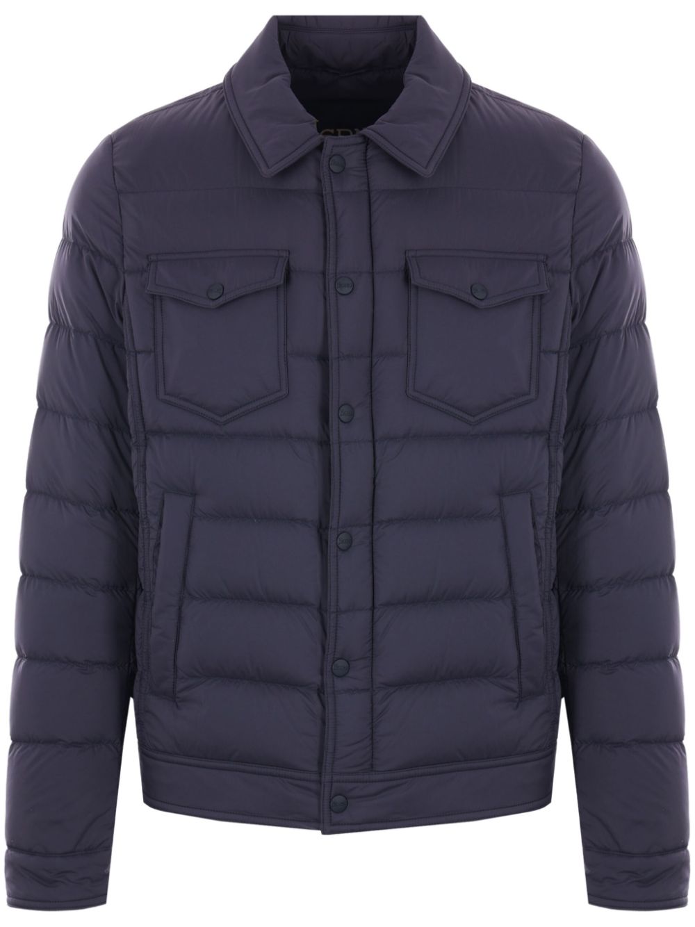 Classic-collar down jacket - Blue