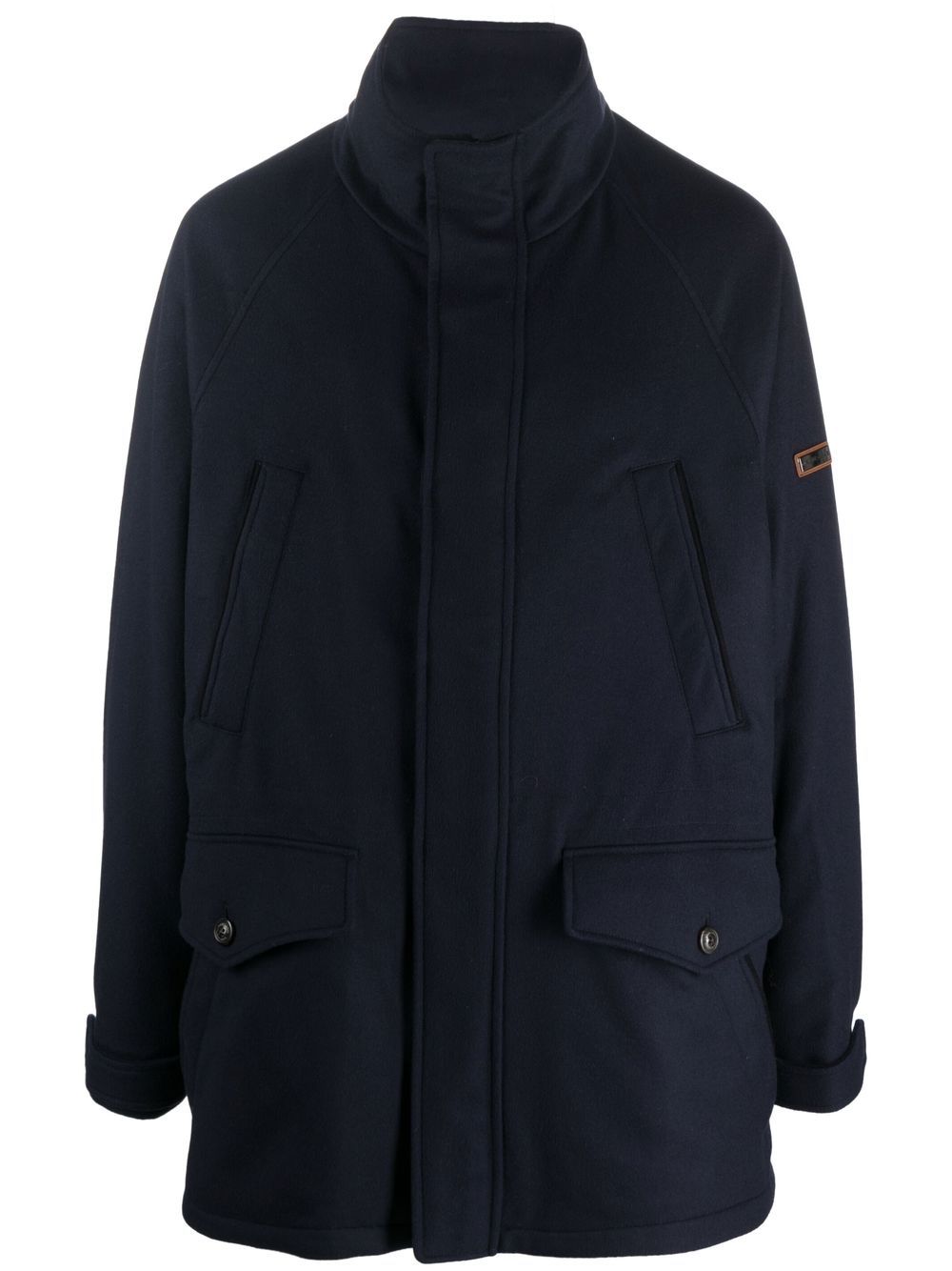 Cotton wool blend parka - Blue