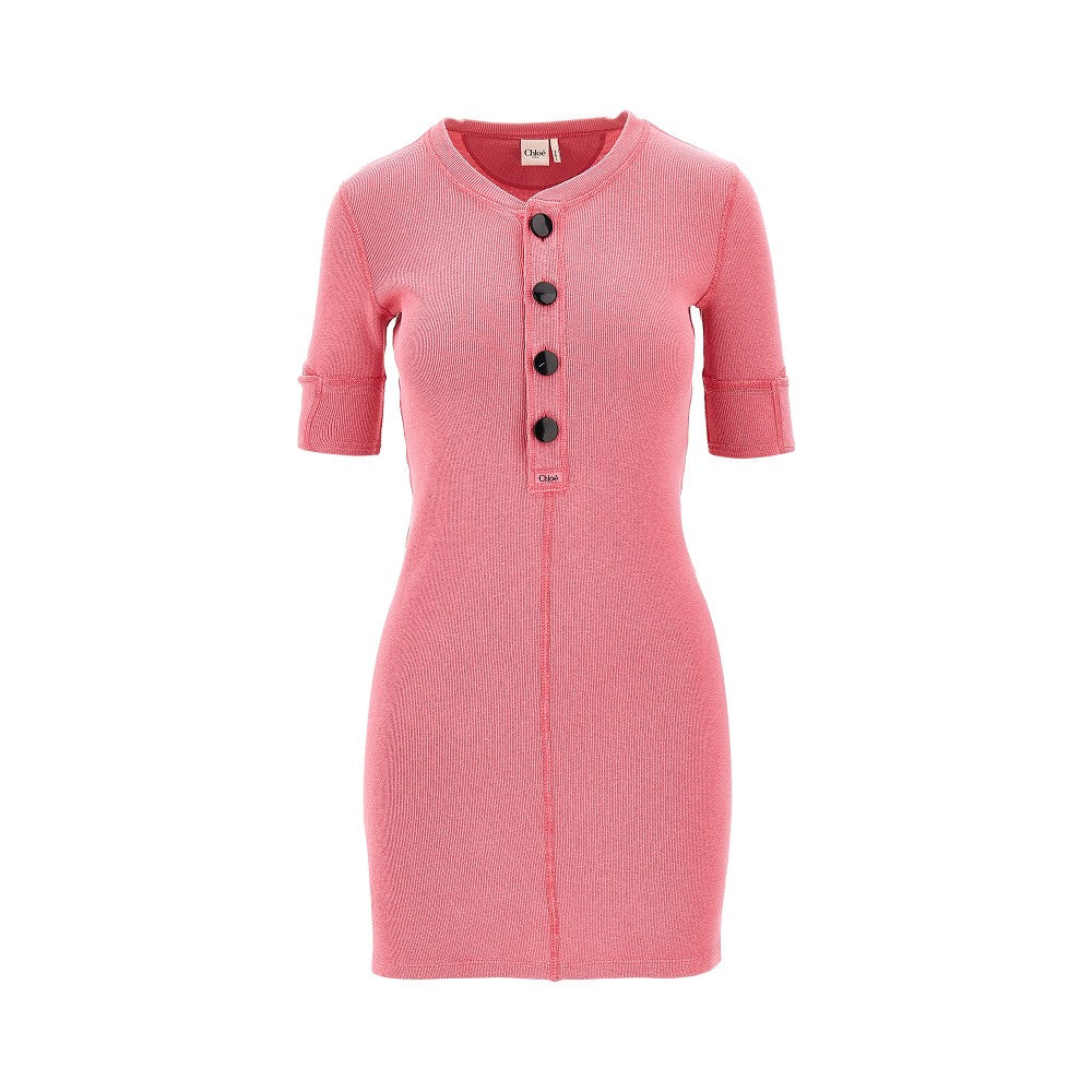 CHLOE' 'Henley' ribbed cotton mini dress Woman M