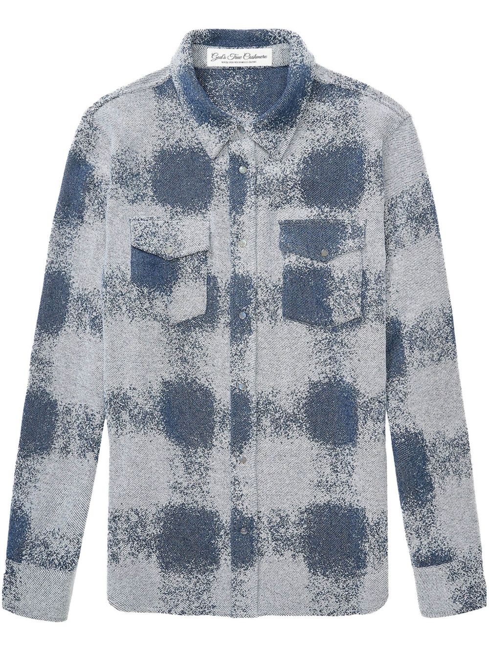 Patterned cashmere shirt - Grey