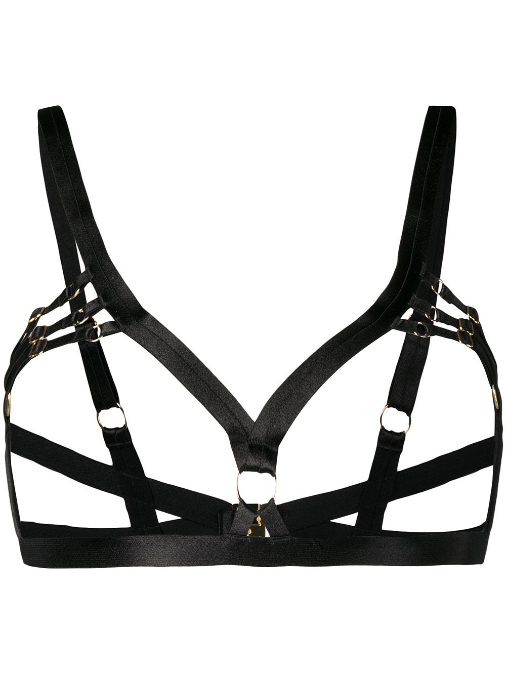 Satin open bra - Black