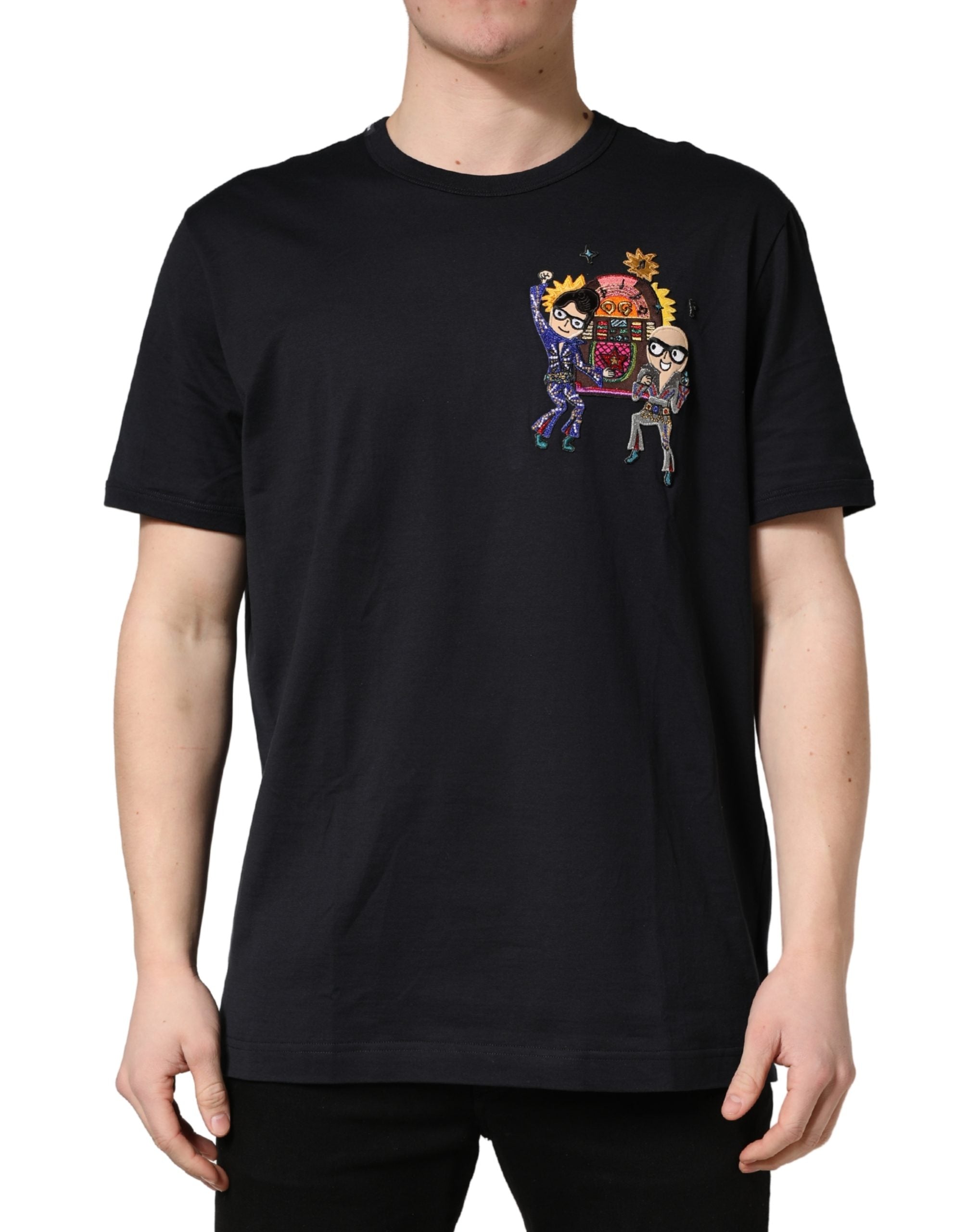 Logo-Patch Crew Neck T-Shirt — Black