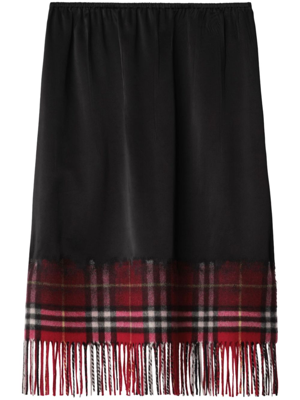 Fringed midi skirt - Black