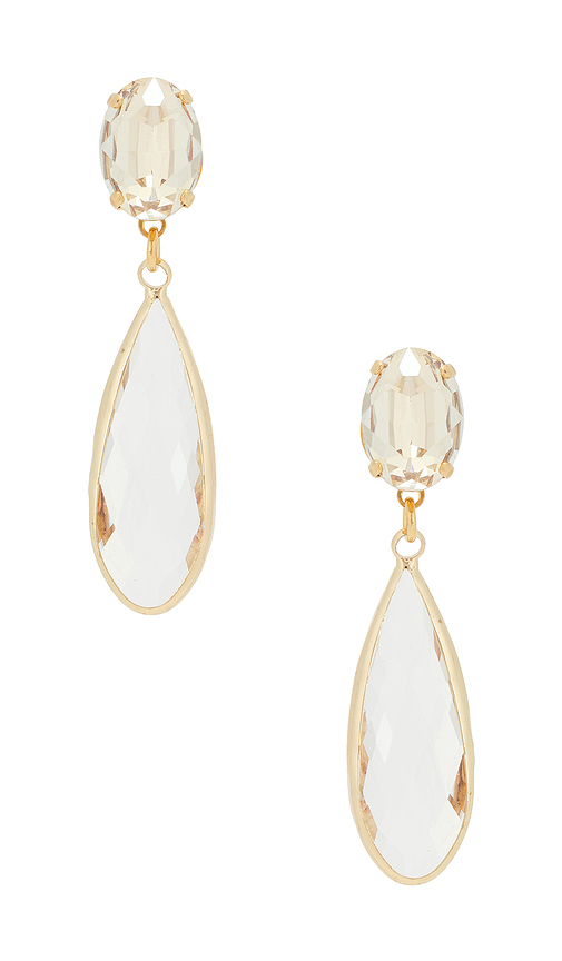 Anton Heunis Omega Clasp Colour Drop in Champagne Crystal & Gold. a