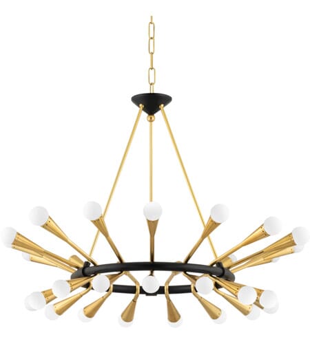 Corbett Aries 30-Light Transitional Chandelier in Vintage Polished Brass And Deep Bronze