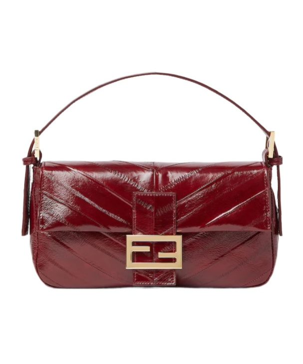 Baguette 26424 Burgundy inlaid hagfish leather bag